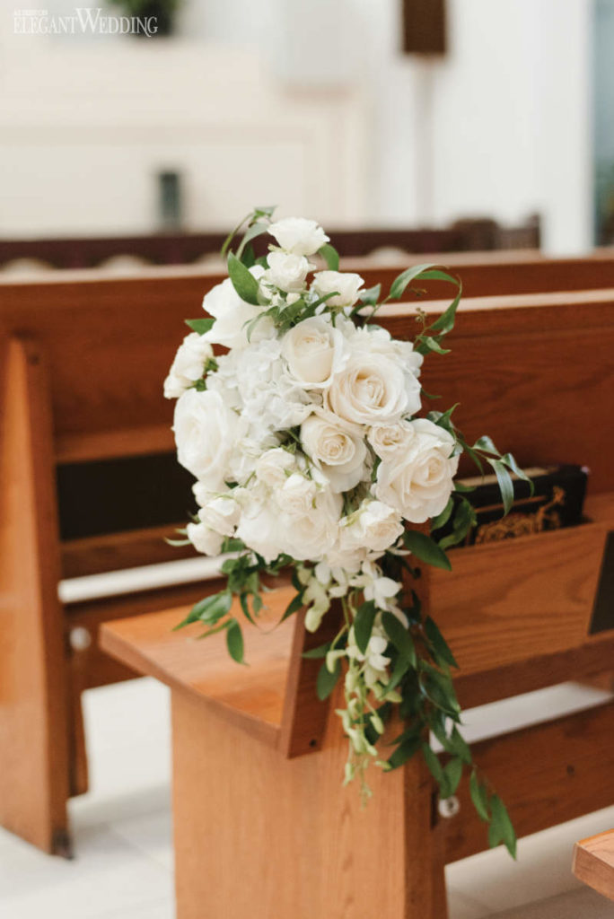 Church Pew Wedding Flowers