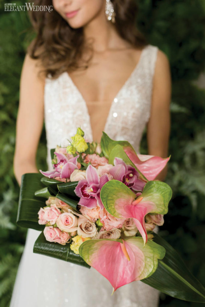 Pink Tropical Wedding Bouquet
