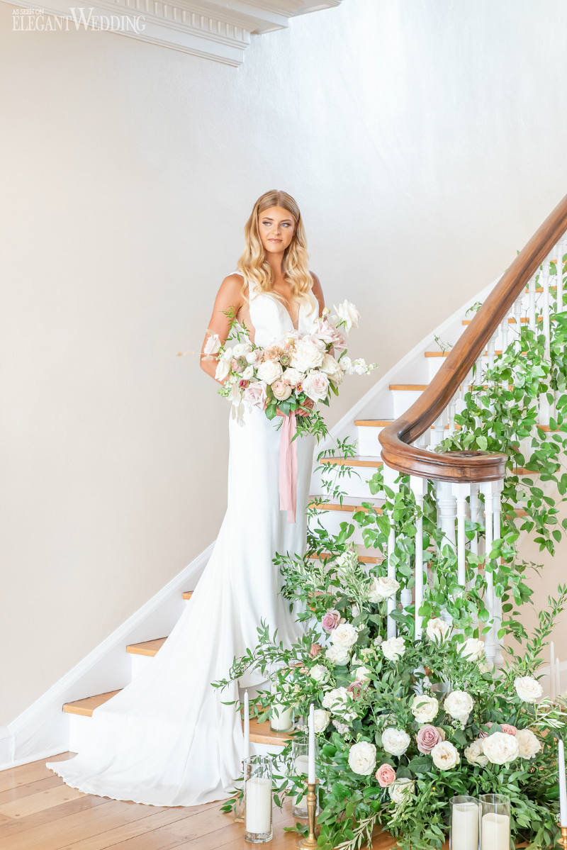 bride on a staircase