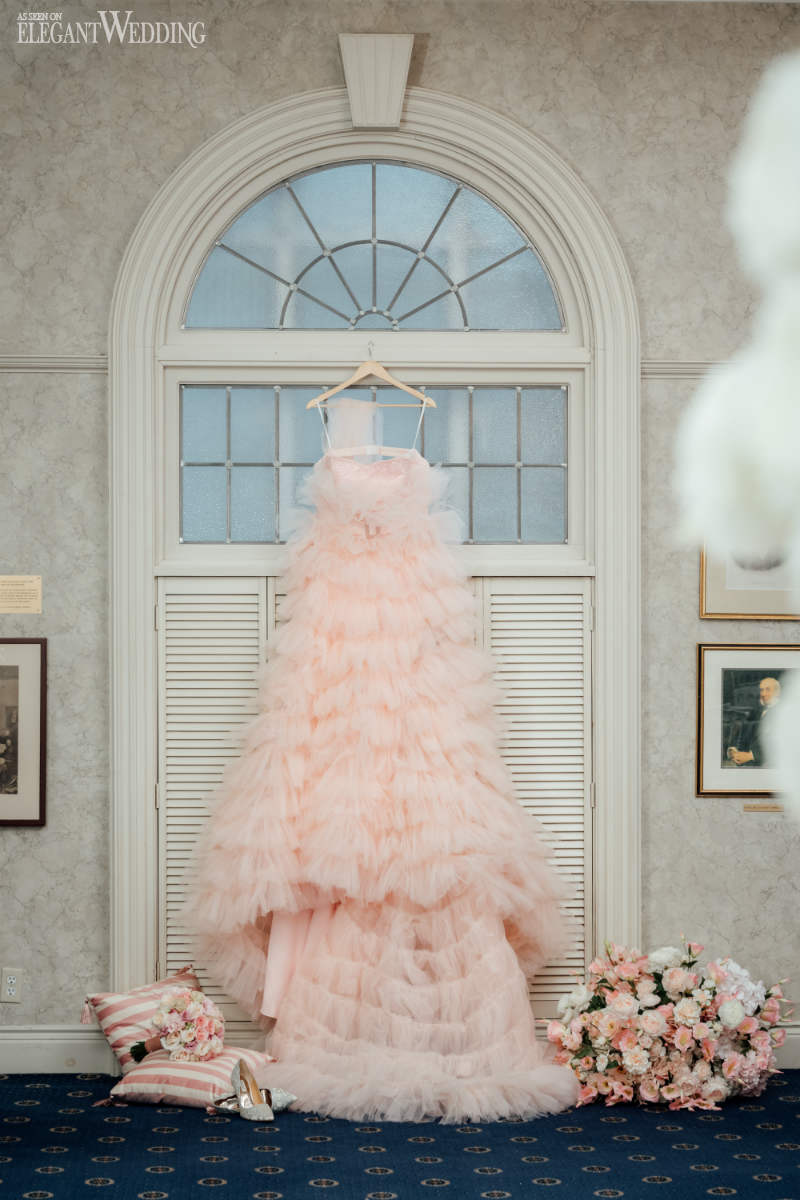 bridal shower pink dress