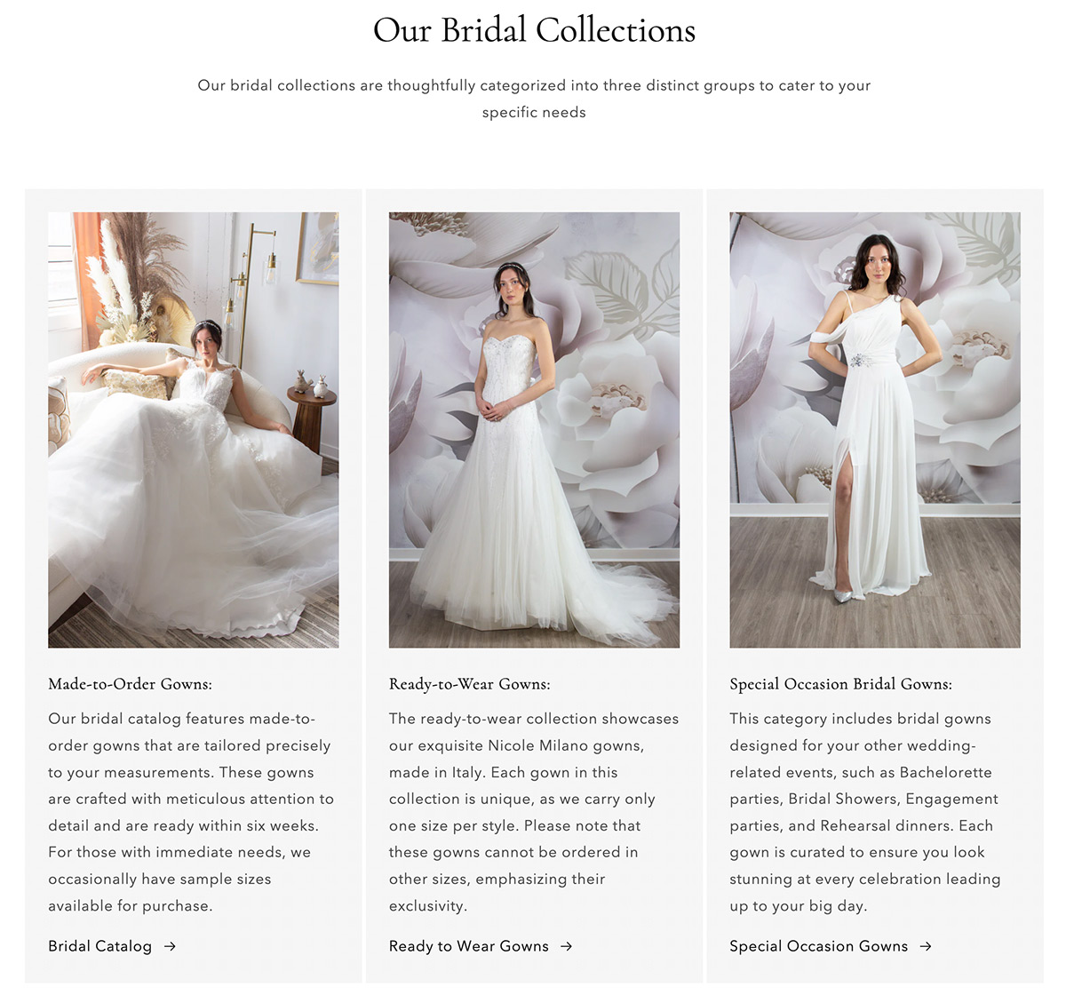 her closet mtl bridal collection