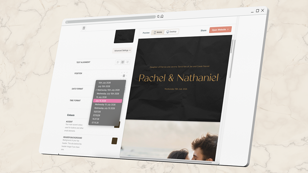 Date format - Landscape Mock up