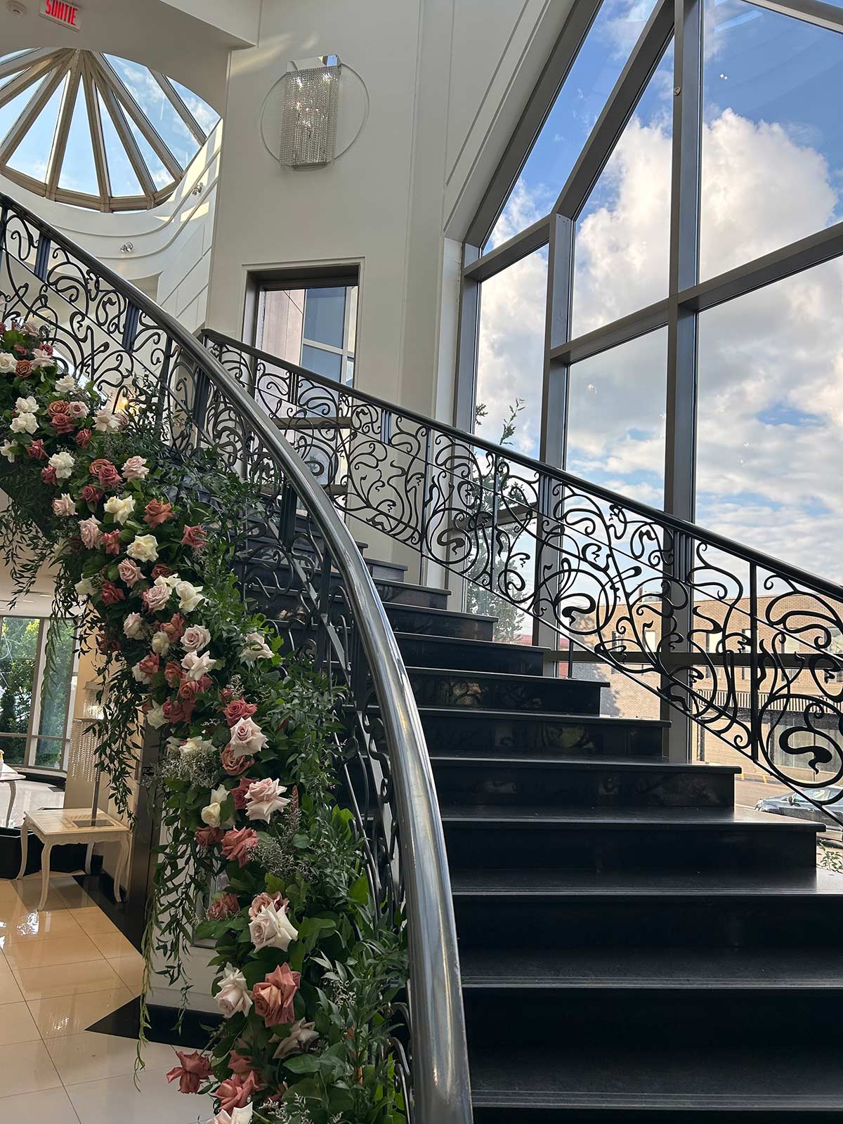 buffet-roma-stairs roma receptions wedding main lobby